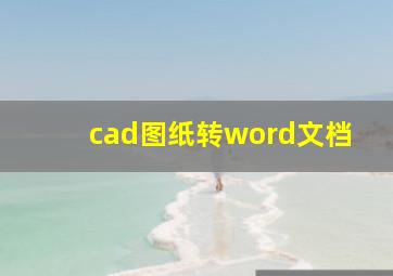 cad图纸转word文档