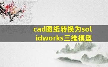 cad图纸转换为solidworks三维模型