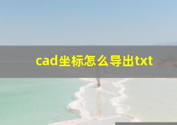 cad坐标怎么导出txt