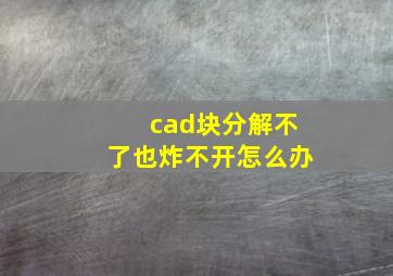 cad块分解不了也炸不开怎么办