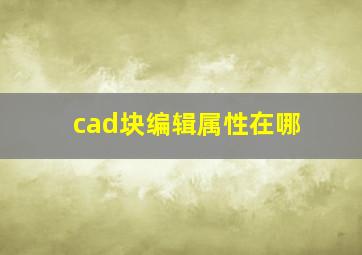 cad块编辑属性在哪