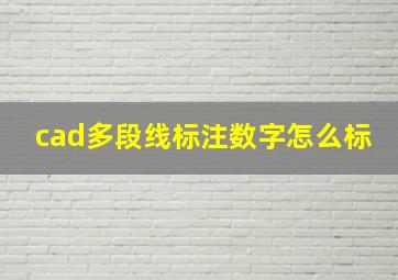 cad多段线标注数字怎么标