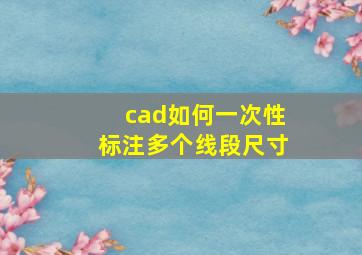 cad如何一次性标注多个线段尺寸