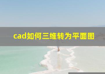 cad如何三维转为平面图