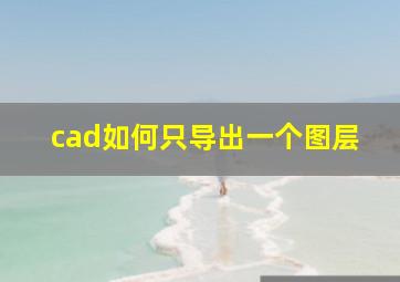 cad如何只导出一个图层