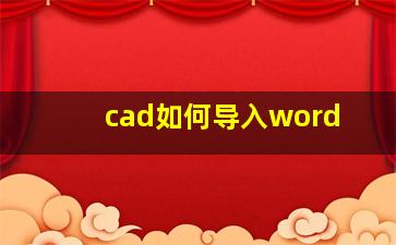 cad如何导入word