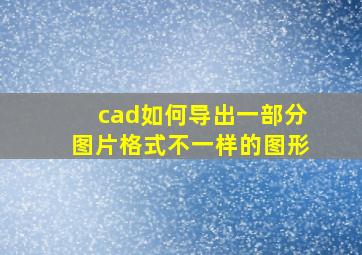 cad如何导出一部分图片格式不一样的图形