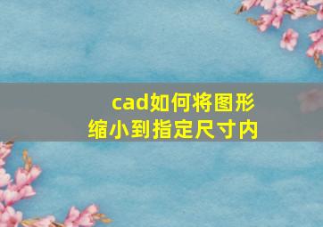 cad如何将图形缩小到指定尺寸内