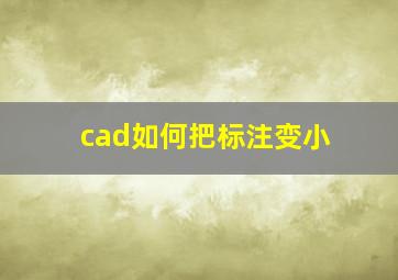 cad如何把标注变小