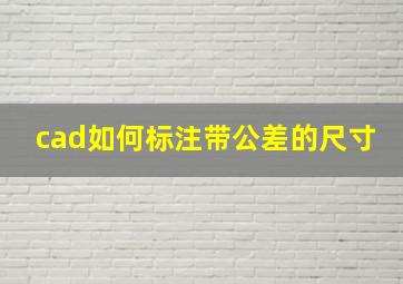 cad如何标注带公差的尺寸