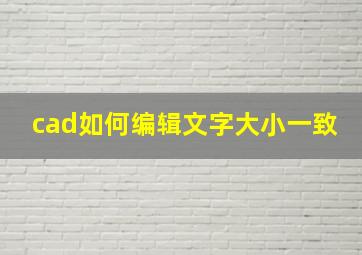 cad如何编辑文字大小一致