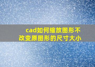 cad如何缩放图形不改变原图形的尺寸大小