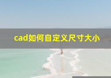 cad如何自定义尺寸大小