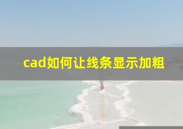 cad如何让线条显示加粗