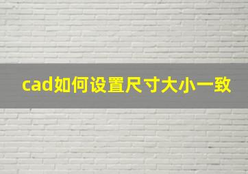 cad如何设置尺寸大小一致