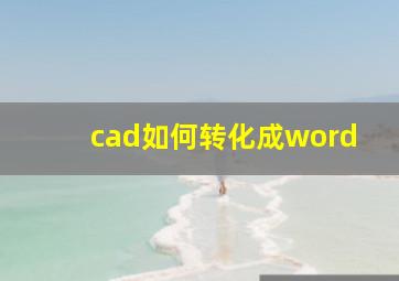 cad如何转化成word