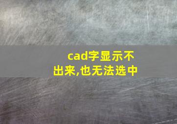 cad字显示不出来,也无法选中