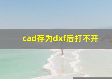 cad存为dxf后打不开