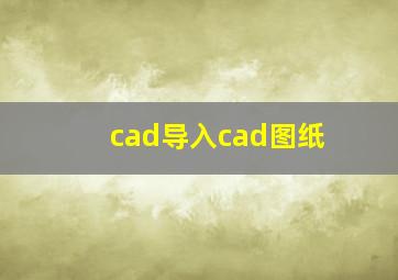 cad导入cad图纸