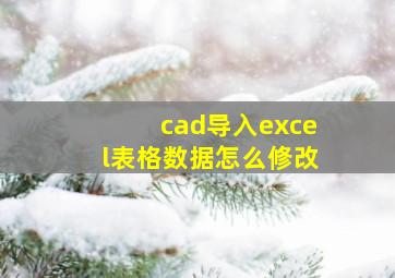 cad导入excel表格数据怎么修改