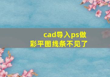 cad导入ps做彩平图线条不见了