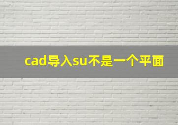 cad导入su不是一个平面