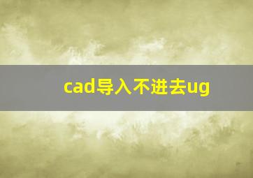 cad导入不进去ug