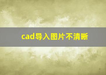 cad导入图片不清晰