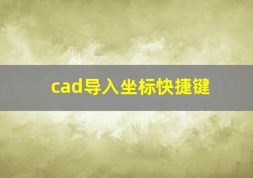 cad导入坐标快捷键