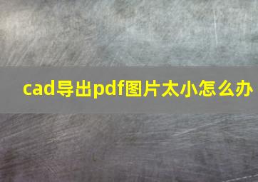 cad导出pdf图片太小怎么办