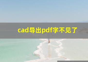 cad导出pdf字不见了