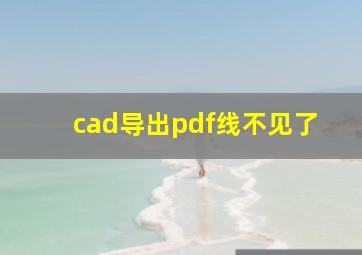 cad导出pdf线不见了