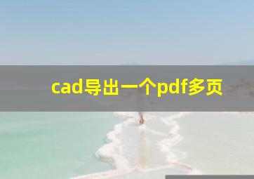 cad导出一个pdf多页