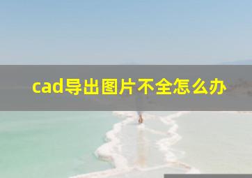 cad导出图片不全怎么办