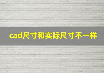 cad尺寸和实际尺寸不一样