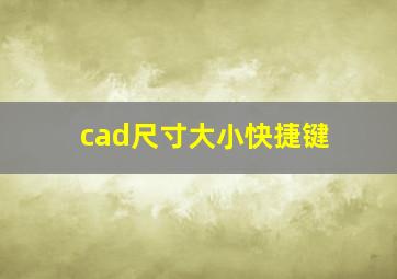 cad尺寸大小快捷键