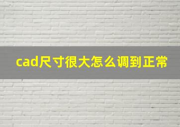 cad尺寸很大怎么调到正常