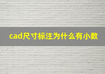 cad尺寸标注为什么有小数