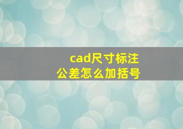 cad尺寸标注公差怎么加括号