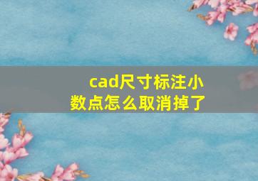 cad尺寸标注小数点怎么取消掉了