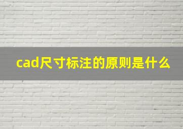 cad尺寸标注的原则是什么