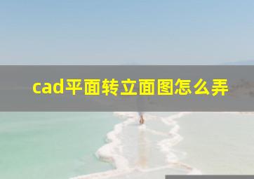 cad平面转立面图怎么弄