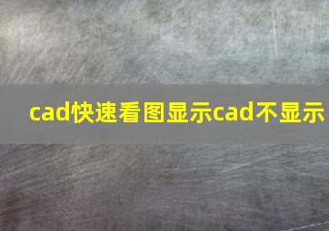 cad快速看图显示cad不显示