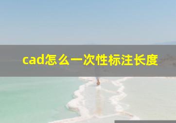 cad怎么一次性标注长度