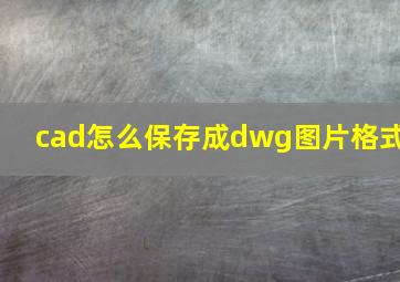 cad怎么保存成dwg图片格式