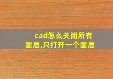 cad怎么关闭所有图层,只打开一个图层