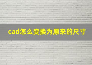 cad怎么变换为原来的尺寸