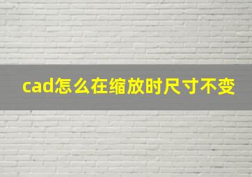 cad怎么在缩放时尺寸不变