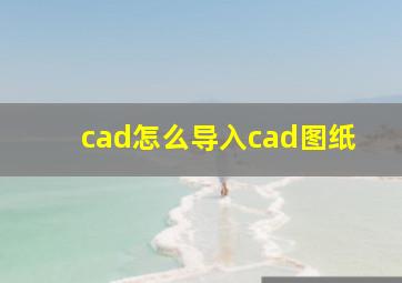 cad怎么导入cad图纸