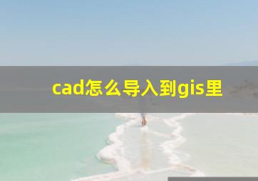 cad怎么导入到gis里